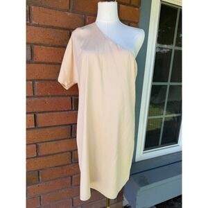 Alice + Olivia Off the Shoulder Dress Cocktail One Shoulder | Champagne | Medium